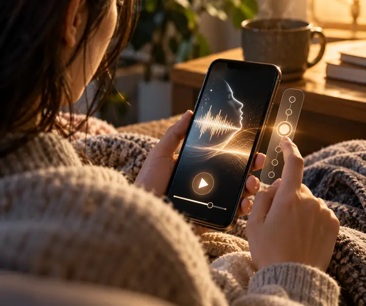 A smartphone text-to-speech reader showing a vertical playback speed selector