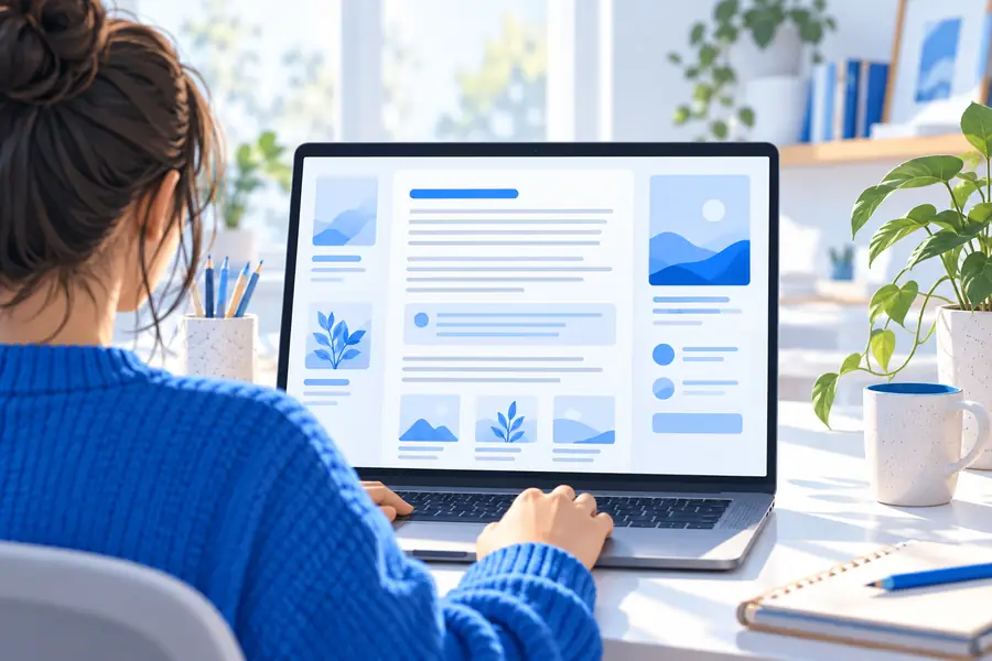 Illustration of a web page containing text and surrounding page elements
