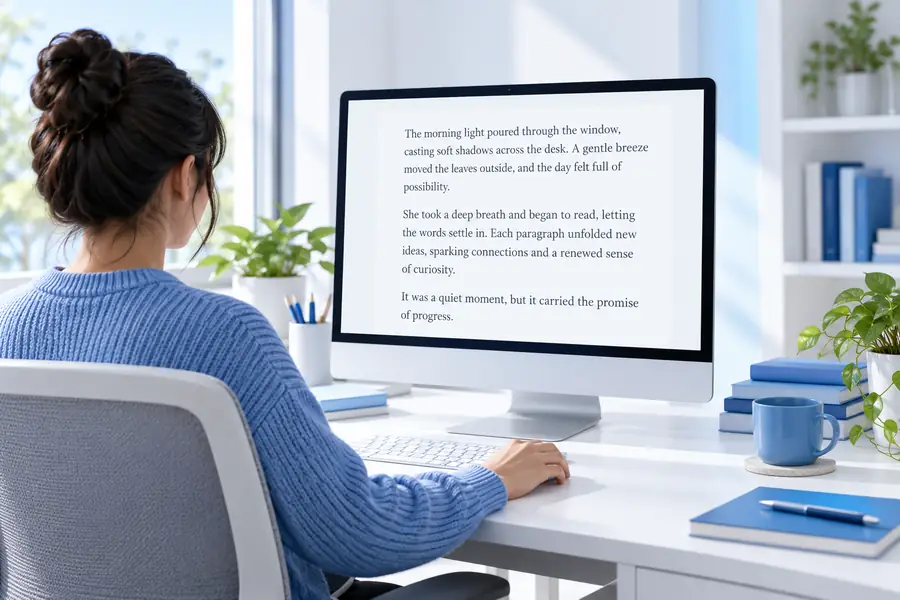 Webpage containing readable text before playback