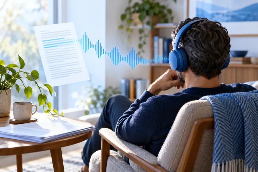 Organized study passage prepared for focused listening