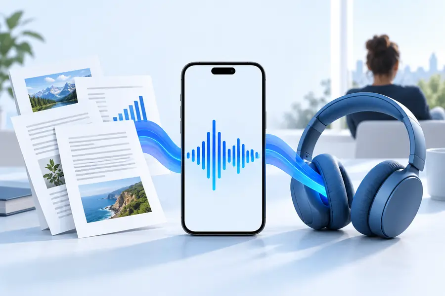 Cleaner reading-focused interface for accessible listening