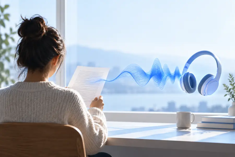 Digital reading interface prepared for spoken access